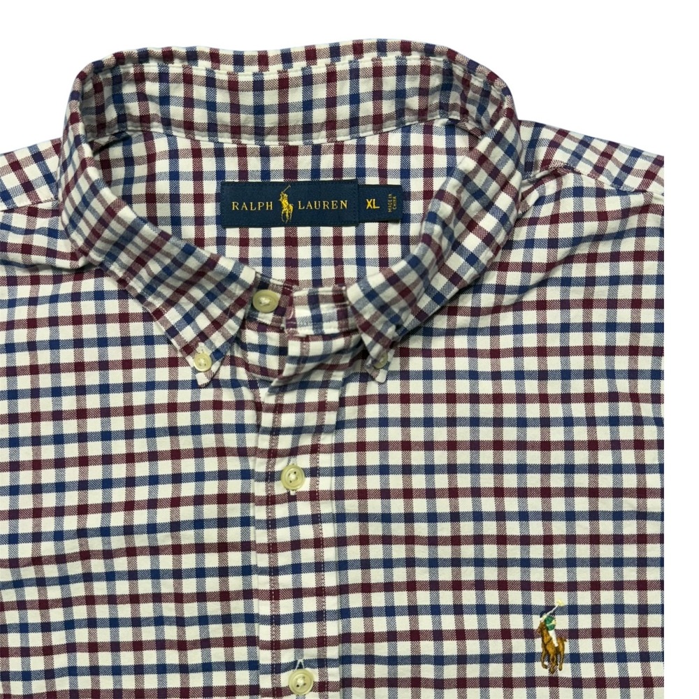 Ralph Lauren Red White and Blue plaid‎ long sleeve in XL